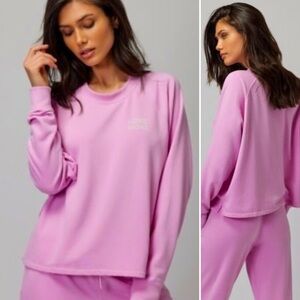 Spiritual Gangster Love More Freja Dolman Raglan Pullover, Candy Pink, size NWT
